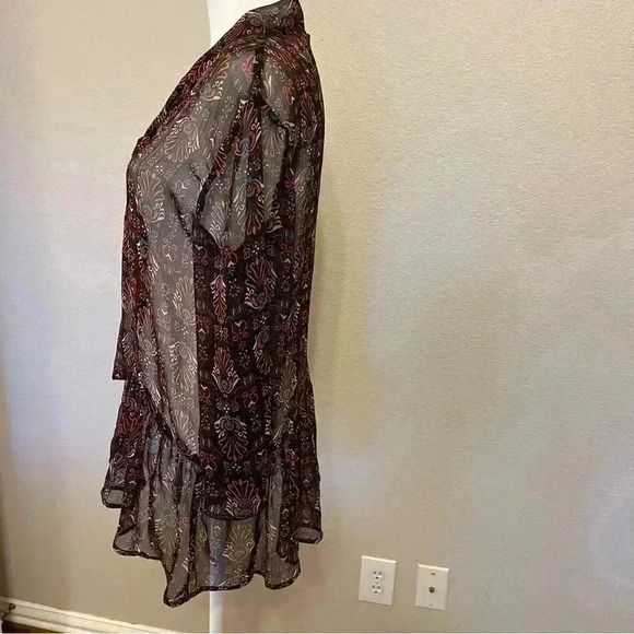 Kut from the Kloth sheer black long sleeve blouse size medium - Picture 10 of 10